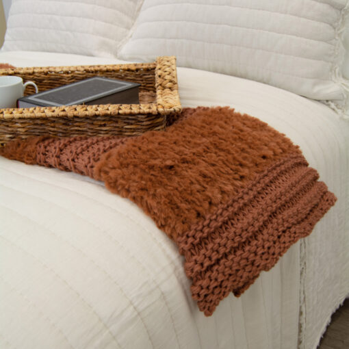 Plush knit (rust) throw - image 2