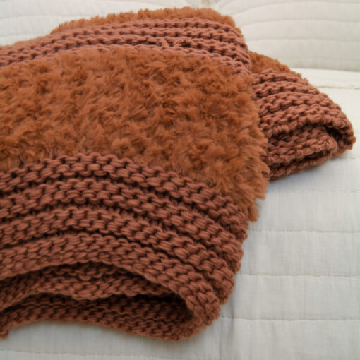 Plush knit (rust) throw - image 3