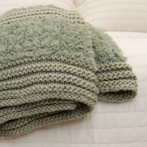 Plush knit (sage) throw - image 3