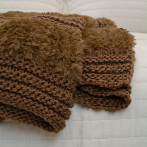 Plush knit (tobacco) throw - image 3