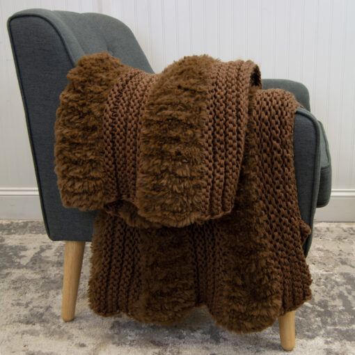 Plush knit (tobacco) throw - image 5