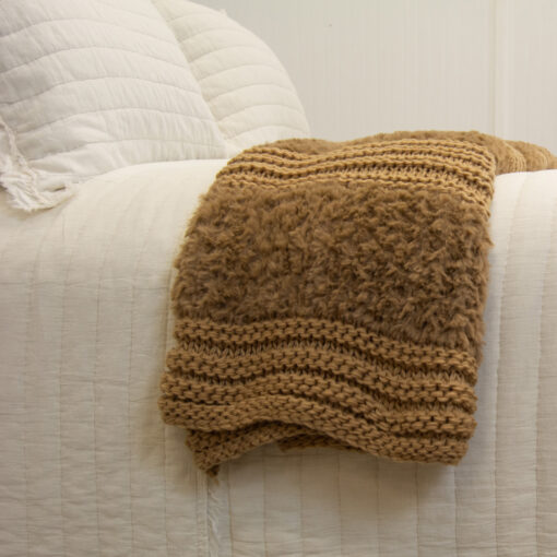 Plush knit (camel) throw - image 3