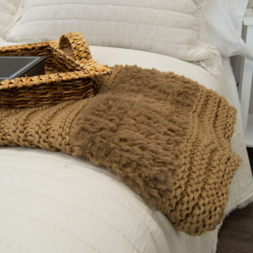 Plush knit (camel) throw - image 2