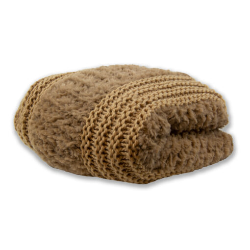 Plush knit (camel) throw - image 5