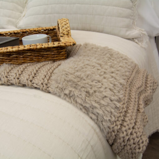 Plush knit (taupe) throw - image 2