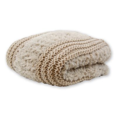 Y00125 plush knit taupe folded