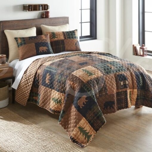 Brown bear cabin twin set