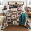 King Quilted Bedding Set, Woodland Holiday