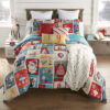 King Comforter Set, Retro Christmas