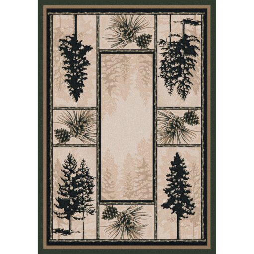 Stoic pines (forest) rustic rug by american dakota