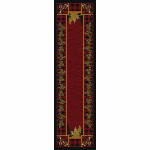 Plaid woodsman (red) rustic rug by american dakota - image 4