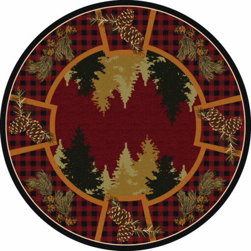 Plaid woodsman (red) rustic rug by american dakota - image 5