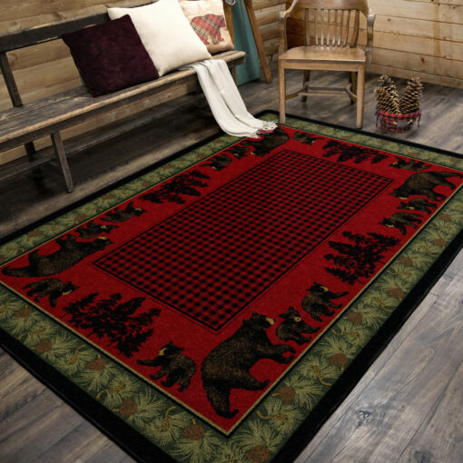 Bear family (multi) rustic rug by american dakota - image 2