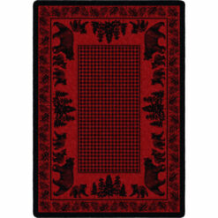 Bear Family (Red) Rustic Rug by American Dakota