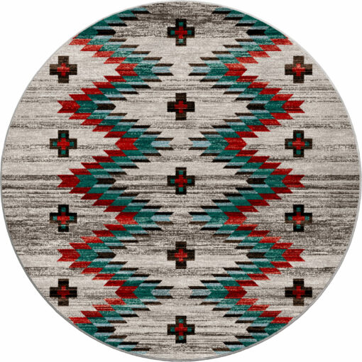 Celebration (lively blue) rustic rug by american dakota - image 5