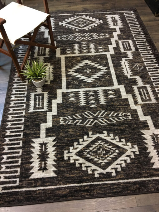 Cloudburst (chocolate) rustic rug by american dakota - image 2