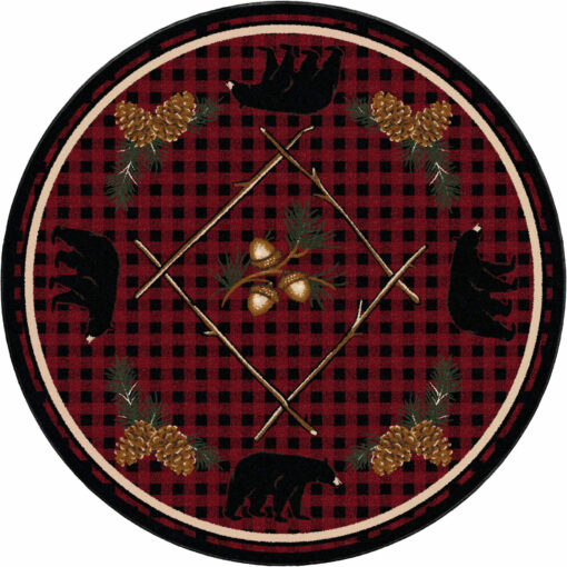 Deep woods (red) rustic rug by american dakota - image 5