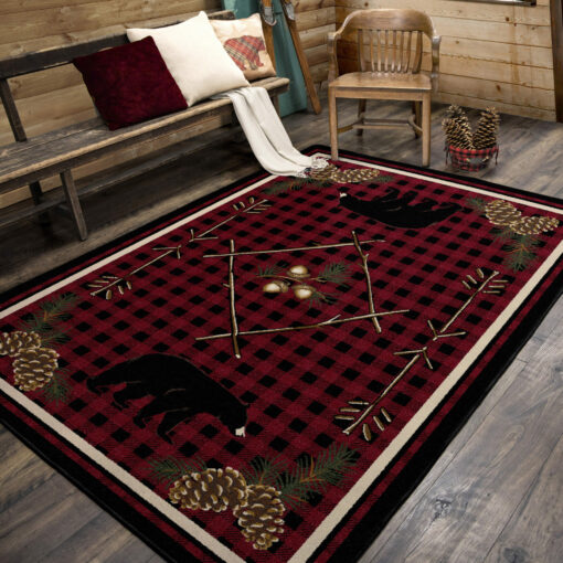 Deep woods (red) rustic rug by american dakota - image 2