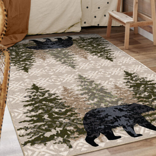 High point bear (stone) rustic rug by american dakota - image 4