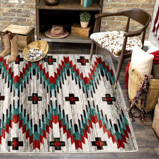 Celebration (lively blue) rustic rug by american dakota - image 3