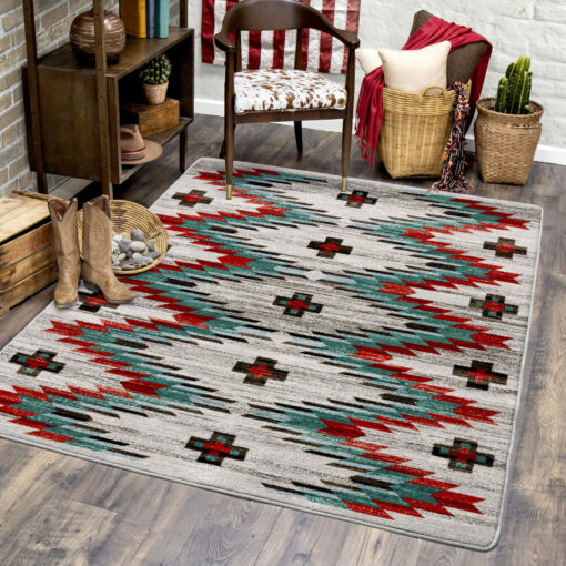 Celebration (lively blue) rustic rug by american dakota - image 2