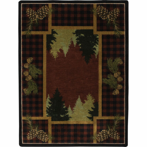 Plaid woodsman (red) rustic rug by american dakota