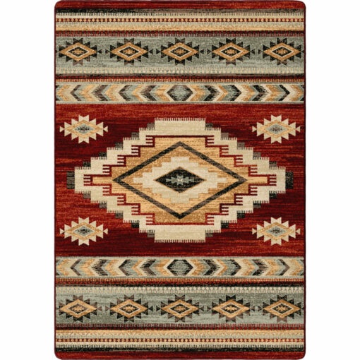 Sacred ground (garnet) rustic rug by american dakota