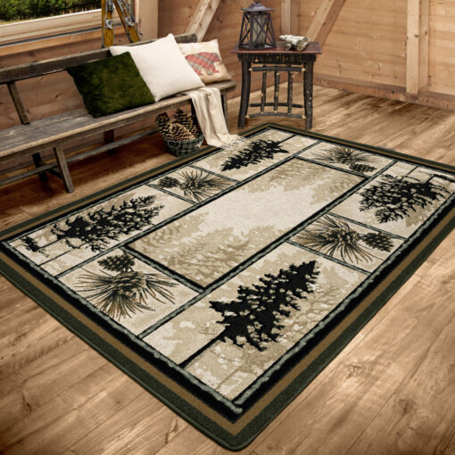 Stoic pines (forest) rustic rug by american dakota - image 2