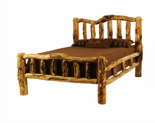 Mountain woods log furniture- extra gnarly aspen log bed - image 2