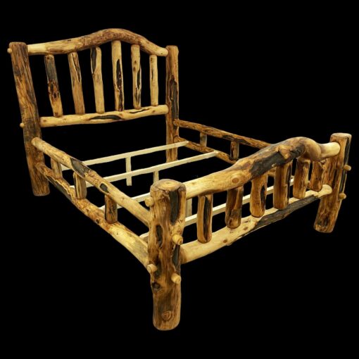 Mountain woods log furniture- extra gnarly aspen log bed - image 4