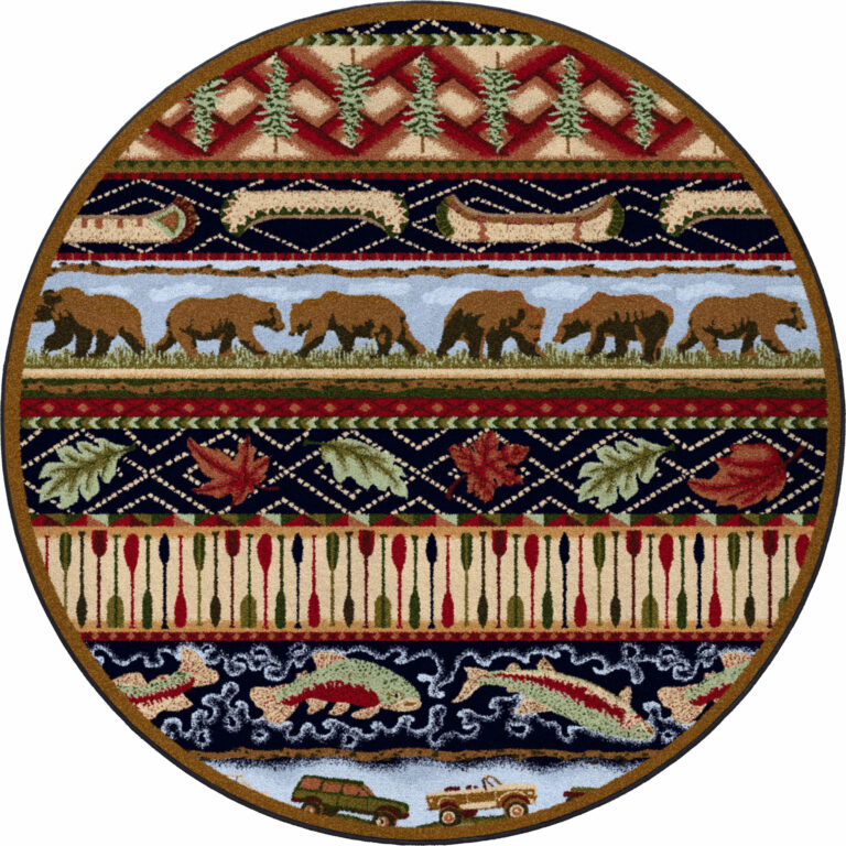 Wilderness Trek (Multi) Rustic Rug By American Dakota - Log Cabin Rustics