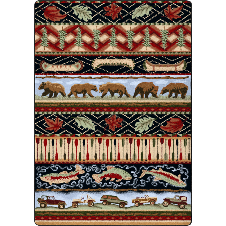 Wilderness Trek (Multi) Rustic Rug By American Dakota - Log Cabin Rustics