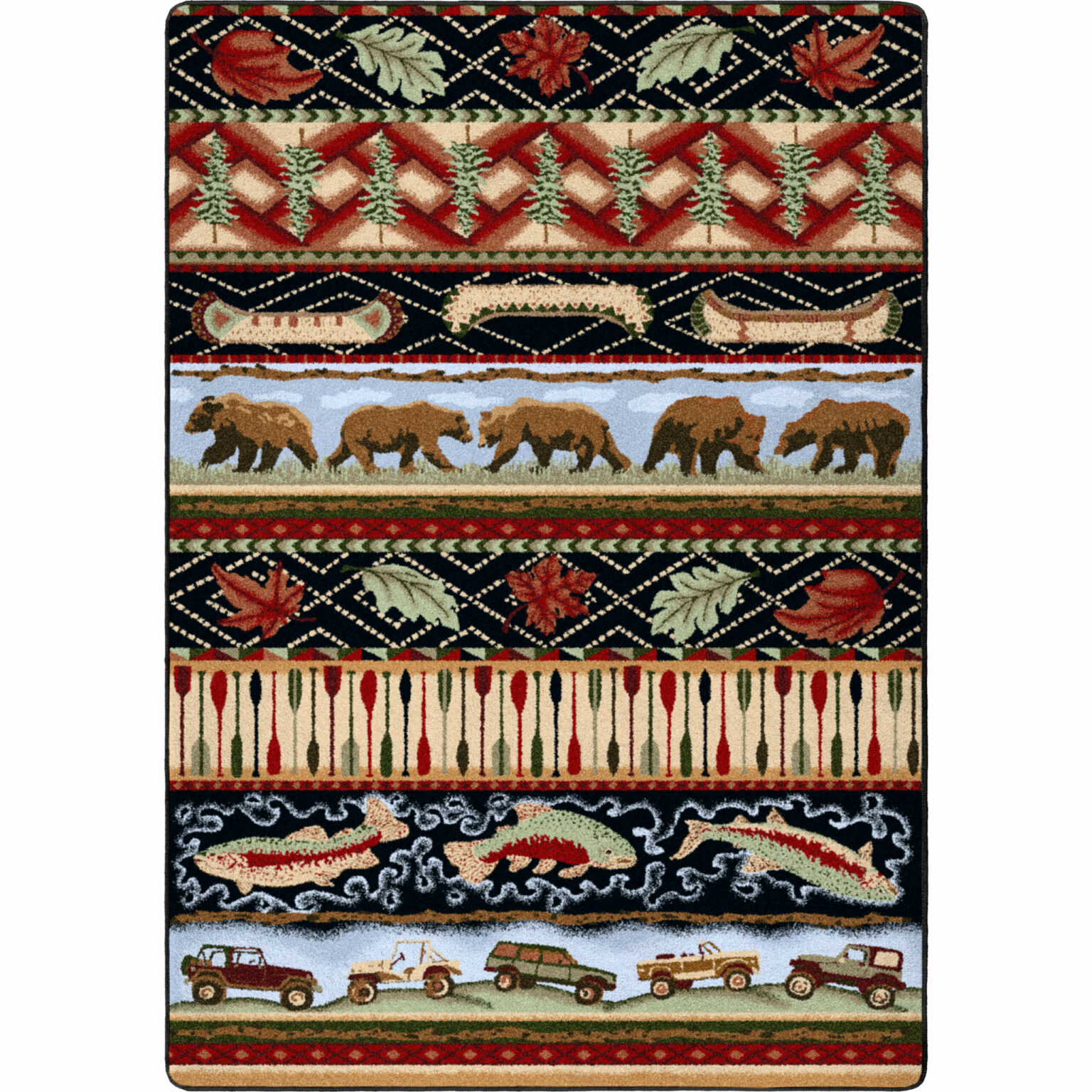 Wilderness Trek (Multi) Rustic Rug By American Dakota - Log Cabin Rustics