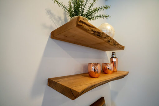 Live edge shelves