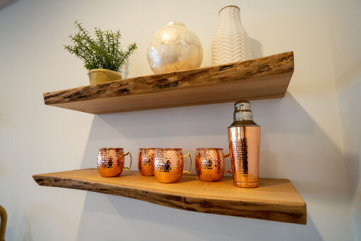 Live edge shelves