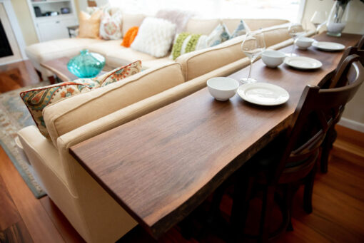 Live edge sofa table