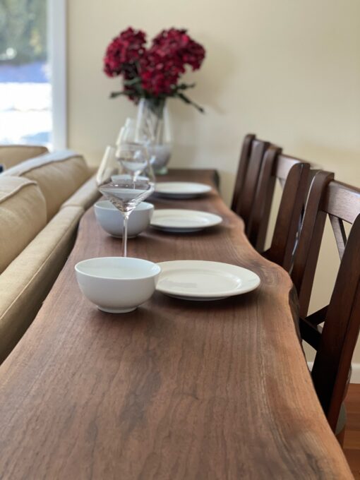 Live edge sofa table