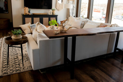 Live edge sofa table