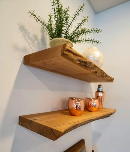 Live edge shelves