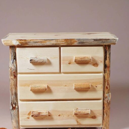 Twist of nature pine split drawer log dresser - 4 drawer - image 2