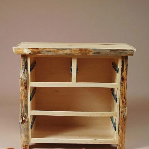 Twist of nature pine split drawer log dresser - 4 drawer - image 3