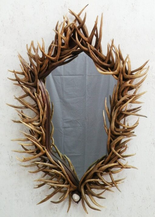 Deer antler mirror