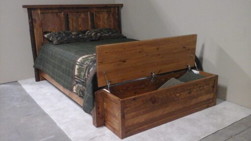 Viking barnwood storage footboard