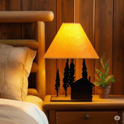 Rustic iron cabin lamp