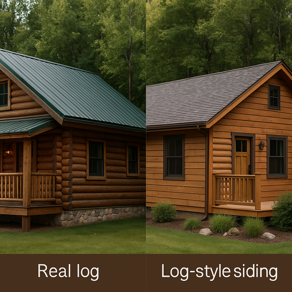 Real logs vs. Siding 2