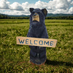 Welcome bear chainsaw carving
