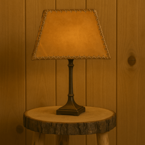 Rawhide rectangle rustic lamp shade - image 2