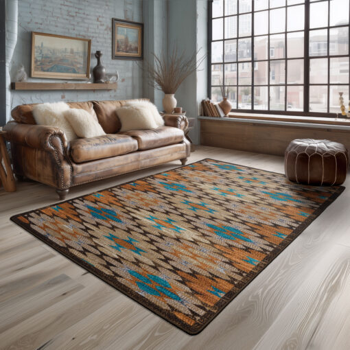 Diamond path - rust rustic rug by american dakota - image 2