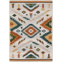 Interlaced horizon - linen rustic rug by american dakota
