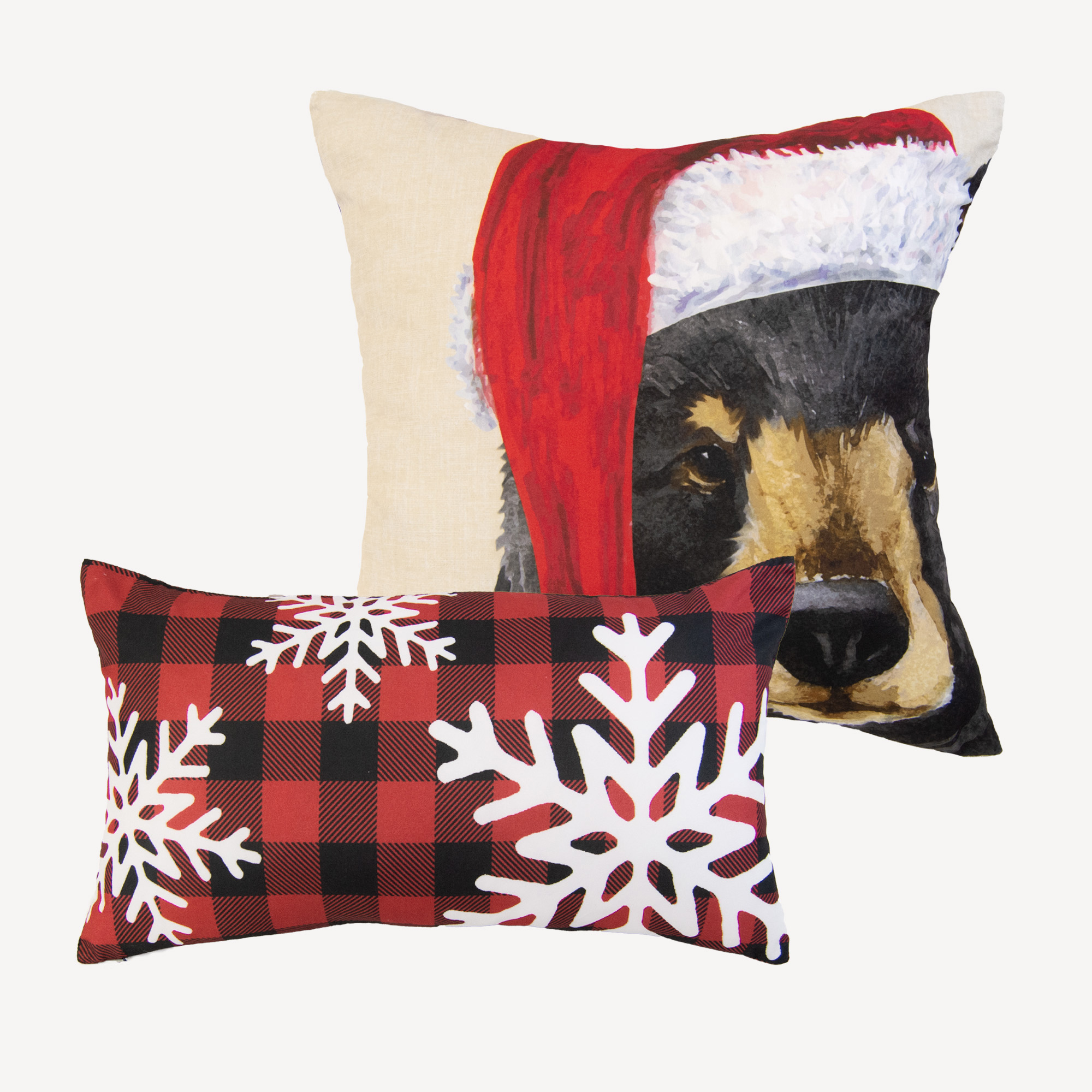 Decorative pillow set, winter cottage